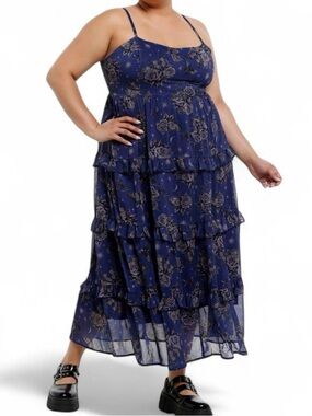 Cosmic Aura Butterfly Rose Tiered Midaxi
Dress Plus Size 2x